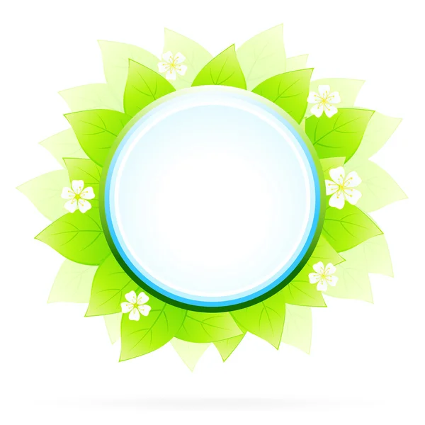 Grön blommig ikon — Stock vektor