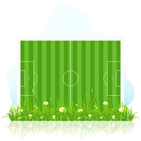 Футбольное поле с травой — стоковый вектор