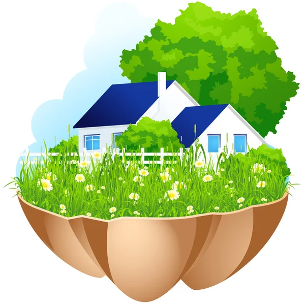 Green home — Stock Vector
