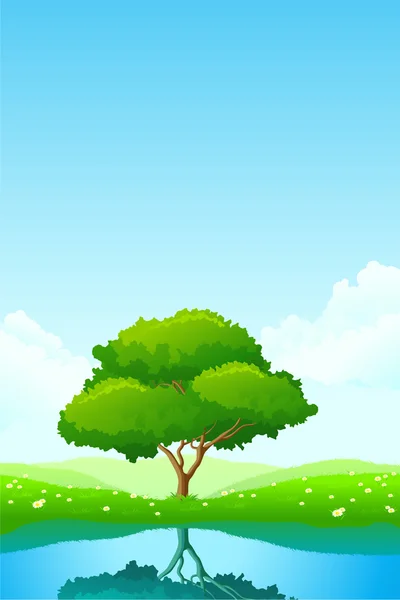 Πράσινο δέντρο φόντο — Διανυσματικό Αρχείο