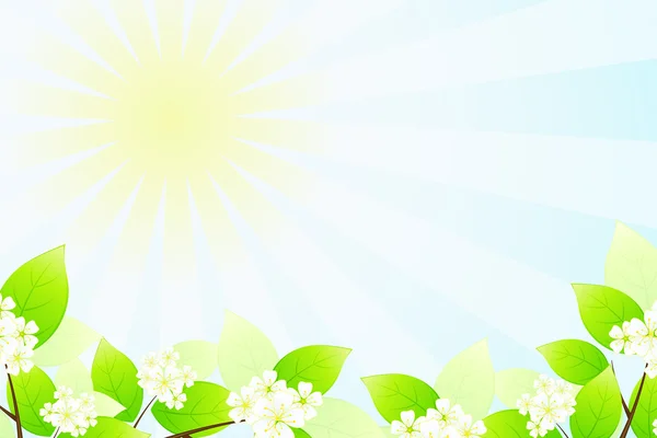 Feuilles et fleurs vertes — Image vectorielle