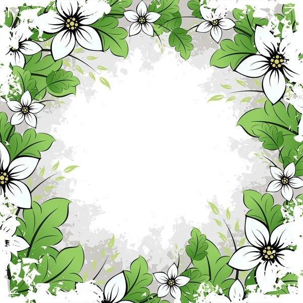 Grunge virág keret — Stock Vector