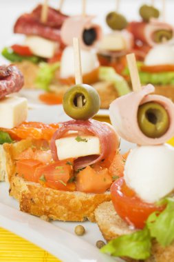 Italian bruschetta canape clipart