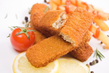 Fried fish sticks clipart