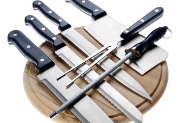 Set of kitchen knives clipart