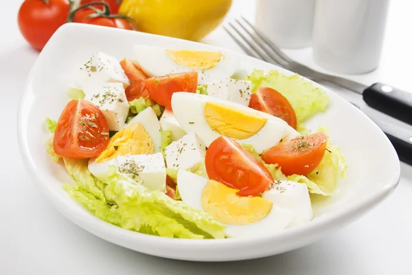 Cheese and egg salad — Stock Photo, Image