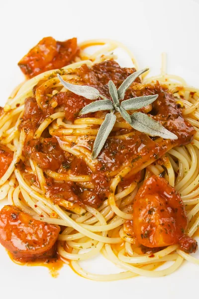 Pâtes spaghetti à la sauce tomate — Photo