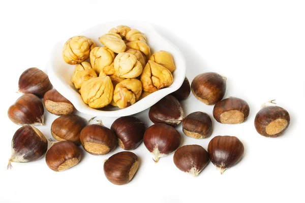 Chestnut fruit isolated on white — Stock Photo, Image