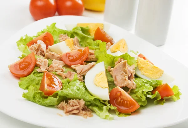 Салат из яиц и тунца — стоковое фото