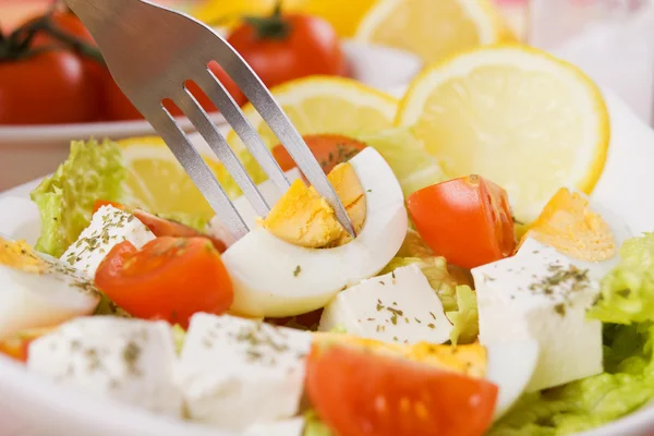 Eggs and cheese salad — Stock Photo, Image