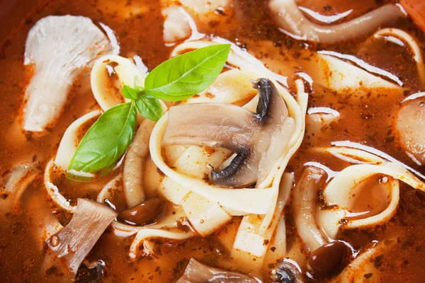Paddestoel en noodle soep — Stockfoto