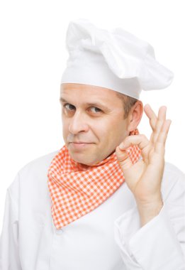 Smiling chef isolated on white clipart