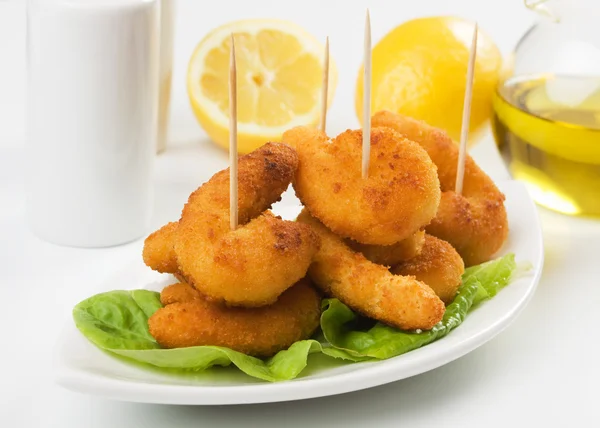 Breaded shrimp snack — Stock Photo, Image