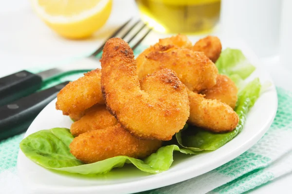Breaded shrimp snack — Stock Photo, Image