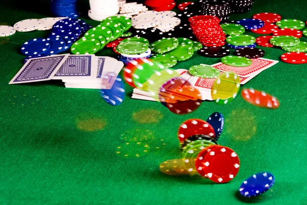 Mouvement du matériel de poker — Photo