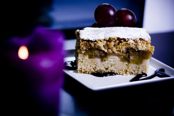 Apple cake served in a restaurant Stock Photo