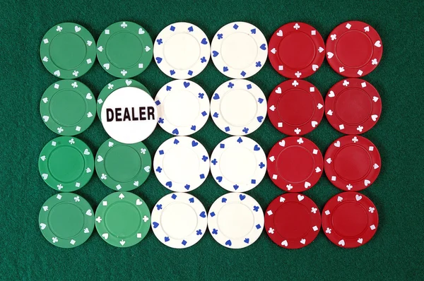 Italské vlajky poker — Stock fotografie