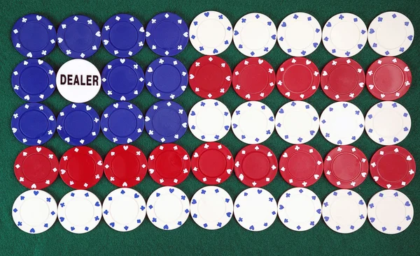 美国国旗扑克 — 图库照片