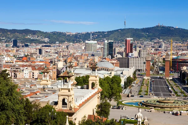 Espanha. Barcelona. A vista superior de uma cidade — Fotografia de Stock