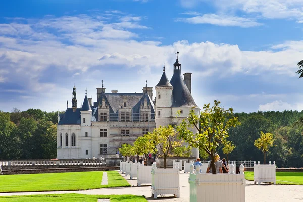 Slottet av en dal av floden loire. Frankrike. Chateau de chenonceau — Stockfoto