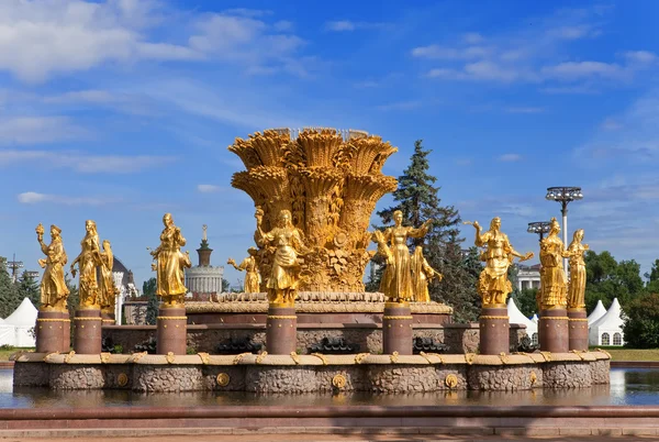 Fountain Friendship of peoples, Vdnh (now Vvc), Moscow, Russia — Stock Photo, Image