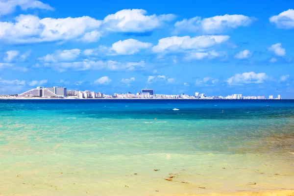 stock image Cancun.sea and city in the distance