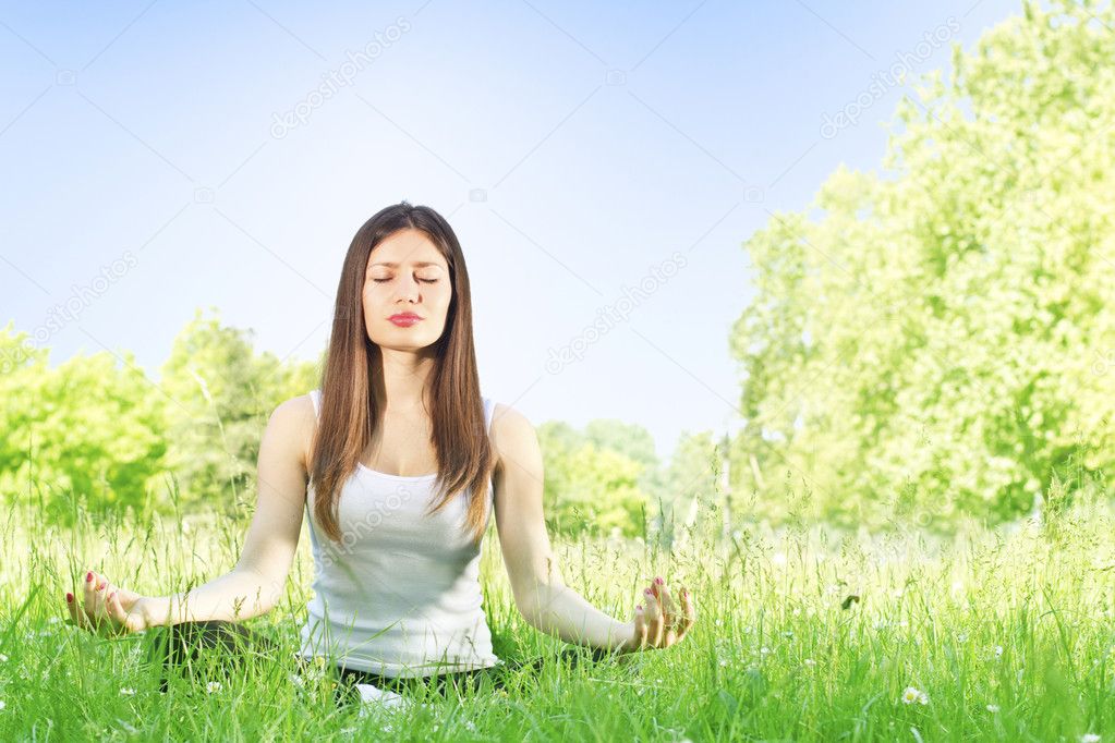 Yoga woman nature