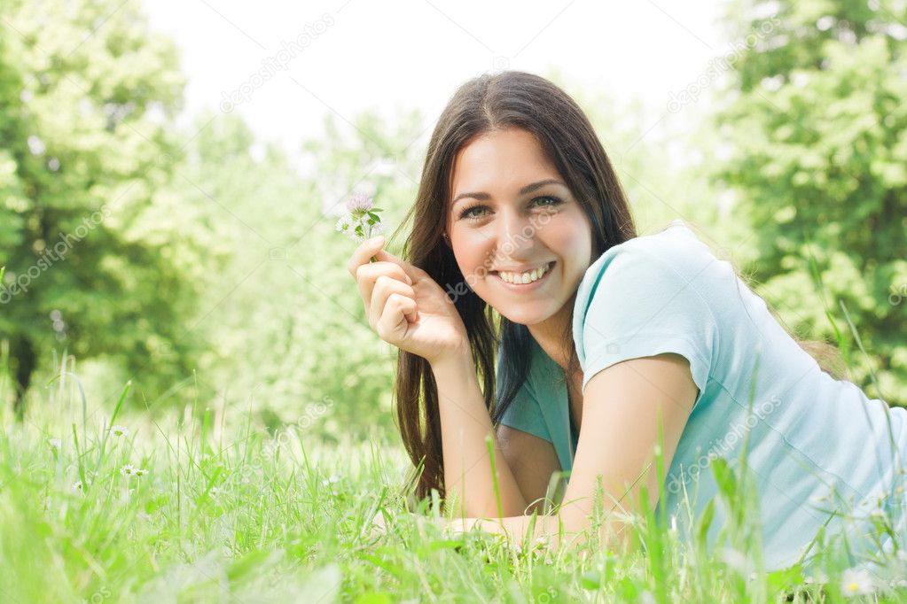 Beautiful girl enjoy the nature