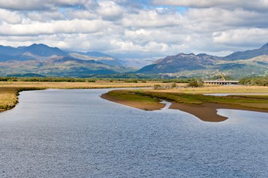 View across Snowdonia from Porthmadog clipart