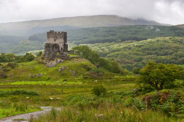 Dolwyddelan castle in Snowdonia, wales clipart