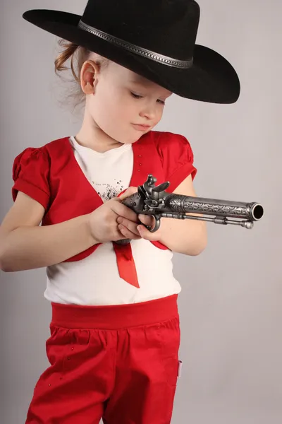 Ева с пистолетом Стоковое Фото