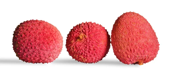 Beyaz arka plan üzerinde izole lychees — Stok fotoğraf