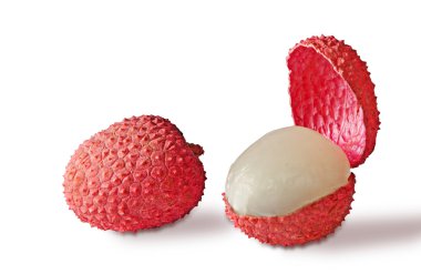 Lychees isolated on white background clipart