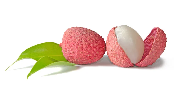 Peeled lychee isolated on white background — Stock Photo, Image