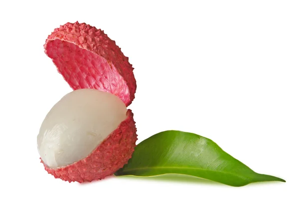 Peeled lychee isolated on white background — Stock Photo, Image