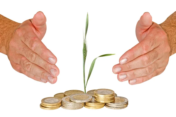 stock image Farmer with wheat as a gift of agriculture