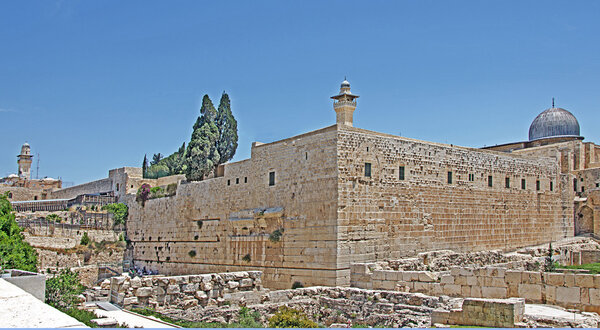 Archeological park at old city in Jerusalem