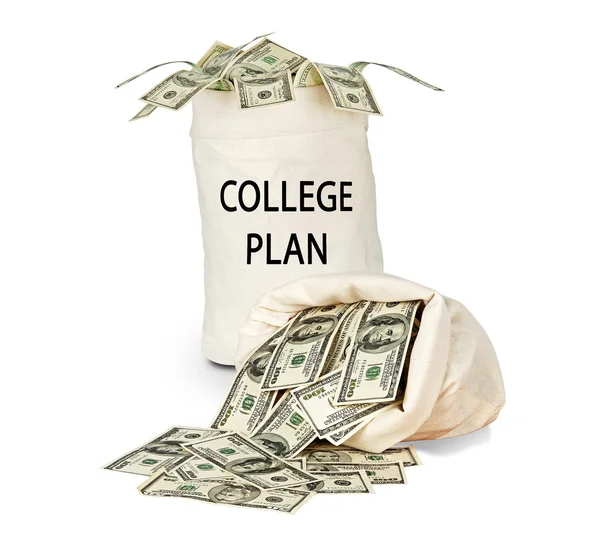 Pytle s penězi na vysokou školu — Stock fotografie