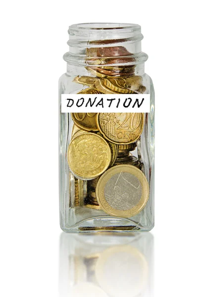 Jar for donation — Stockfoto