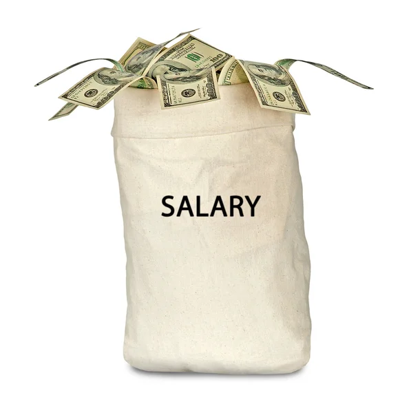 Bag with salary — Stock Photo, Image