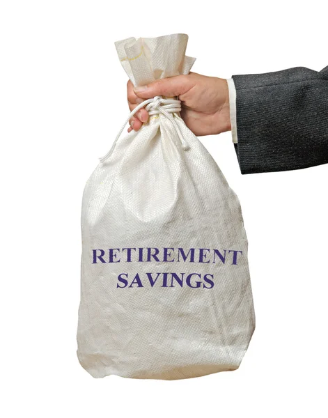 Tasche mit Rentenersparnissen — Stockfoto