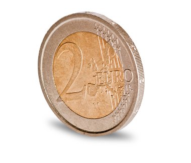 Two euro isolated on white background clipart