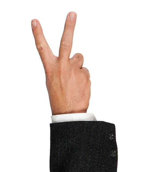 Close up of V (victory ) gesture — Stock Photo, Image