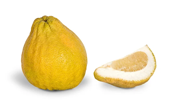 Pomelo and segment solated on white background — Stock Photo, Image