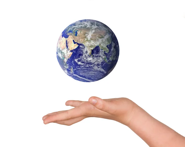 Hände mit dem Planeten Erde — Stockfoto