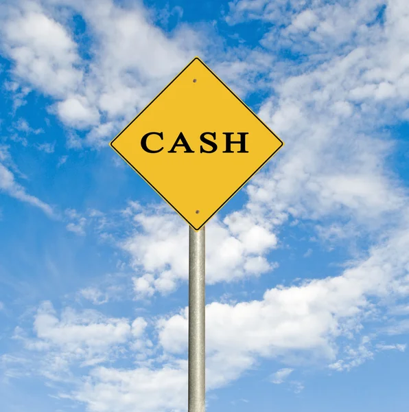 Road sign to cash — Stock Photo, Image