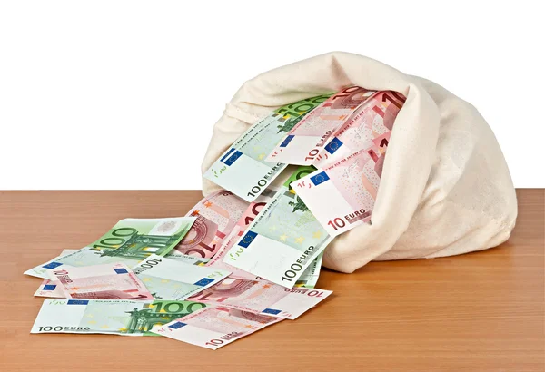 Bag with money — Stock Photo, Image