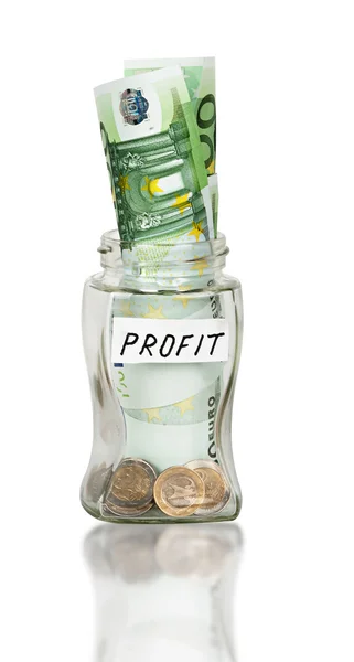 Jar with banknotes — Stock Photo, Image