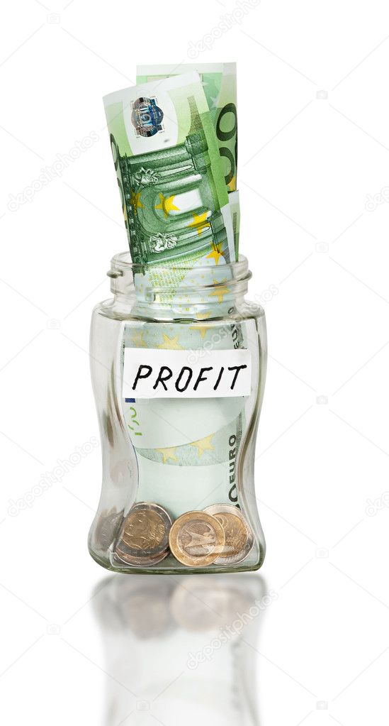 Jar with banknotes
