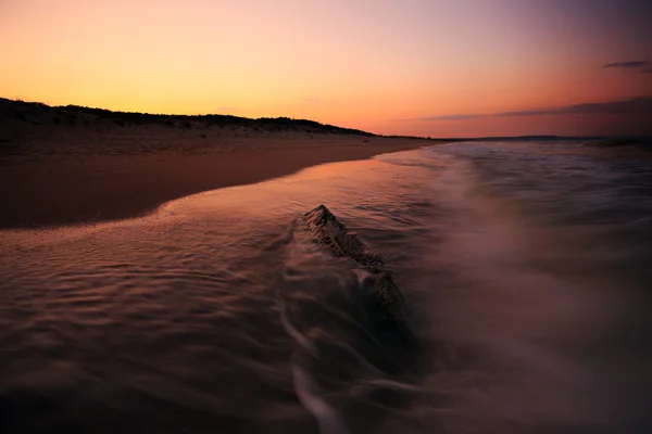 Paisaje marino con una sola roca para primer plano — Foto de Stock